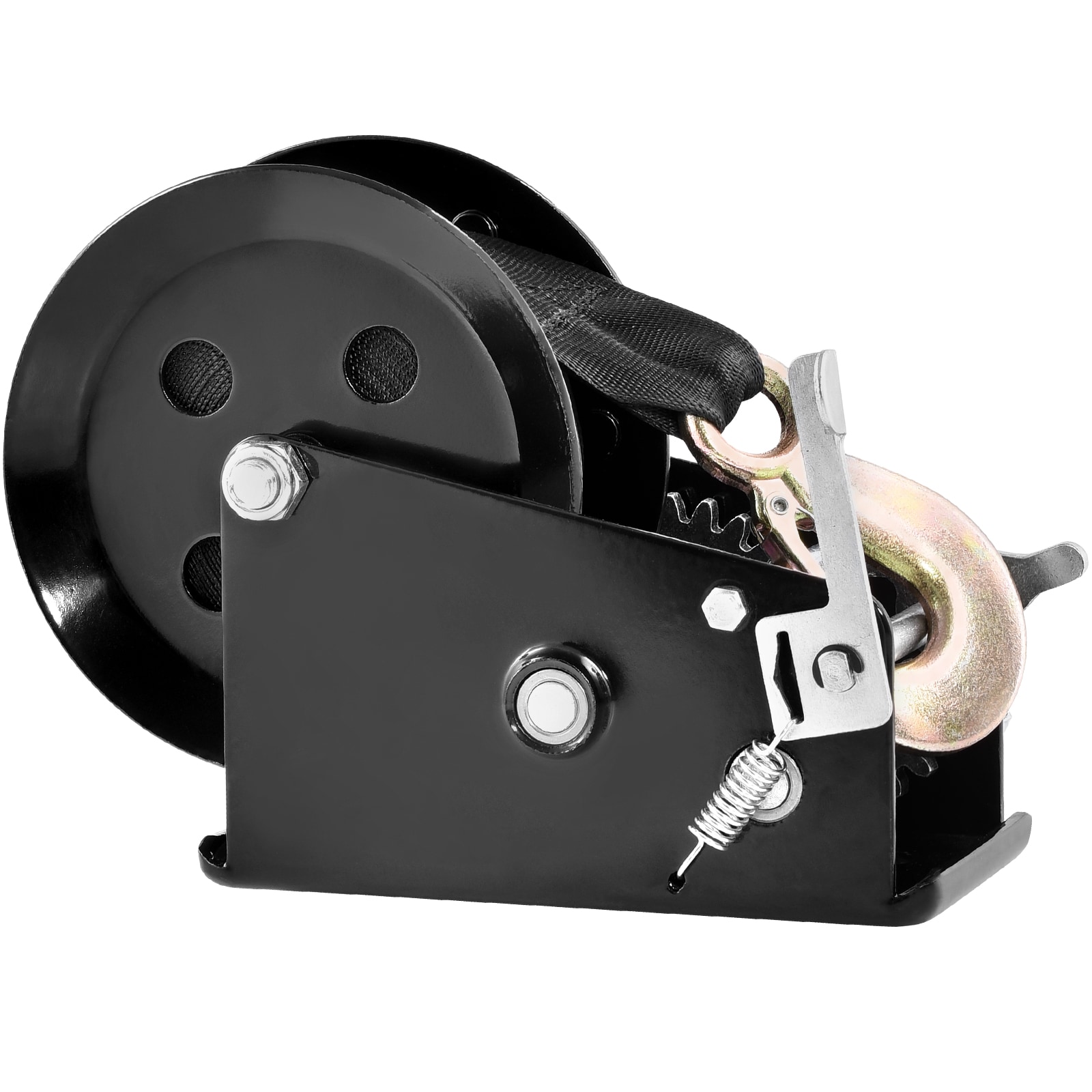 Hand Winch With Polyester Strap And Two-way Ratchet For Trailers_voghion.com